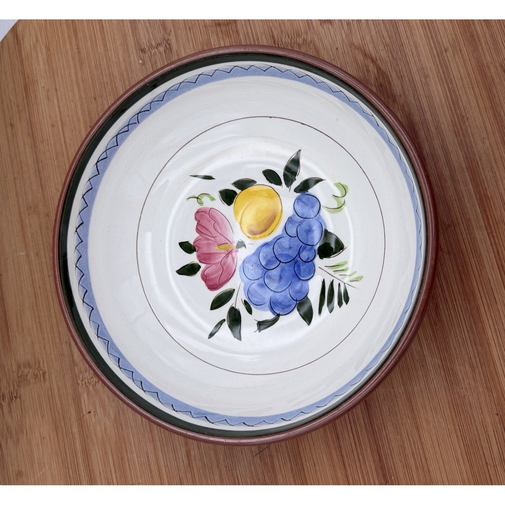 Vintage Stangl‎ Pottery Fruit And Flowers Hand Painted 8" Bowl  MCM Made In USA